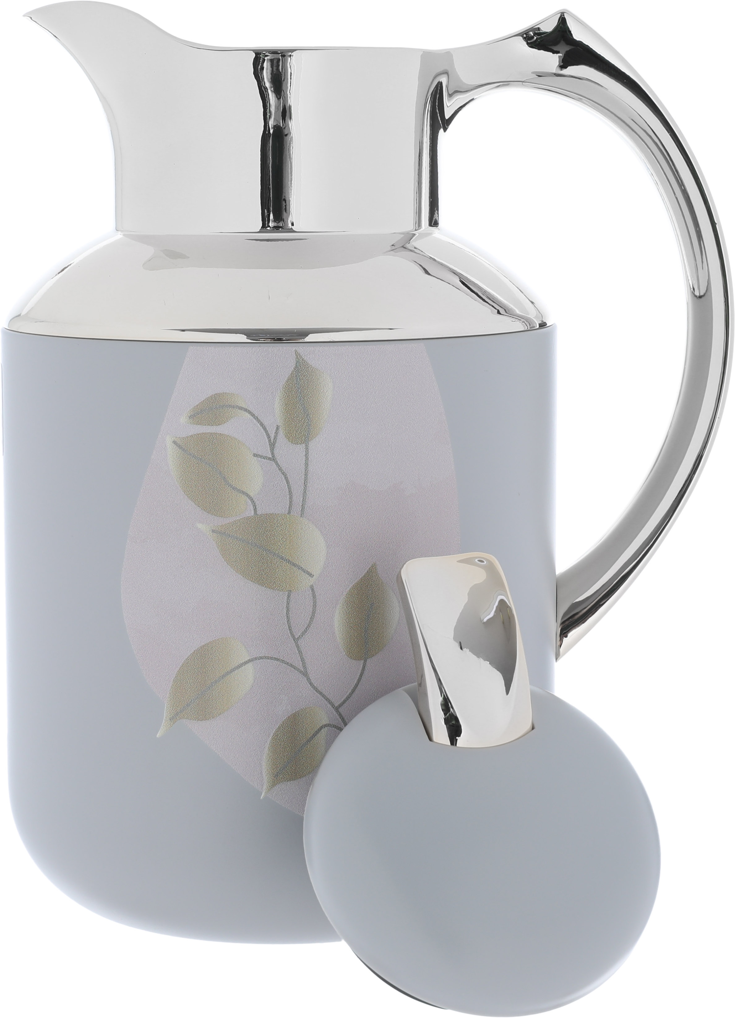 Al Saif Gallery Florya Pro thermos set, 1/0.5 liter, 2 pieces, thermal glass inner container, steel outer shell - light gray product image 3