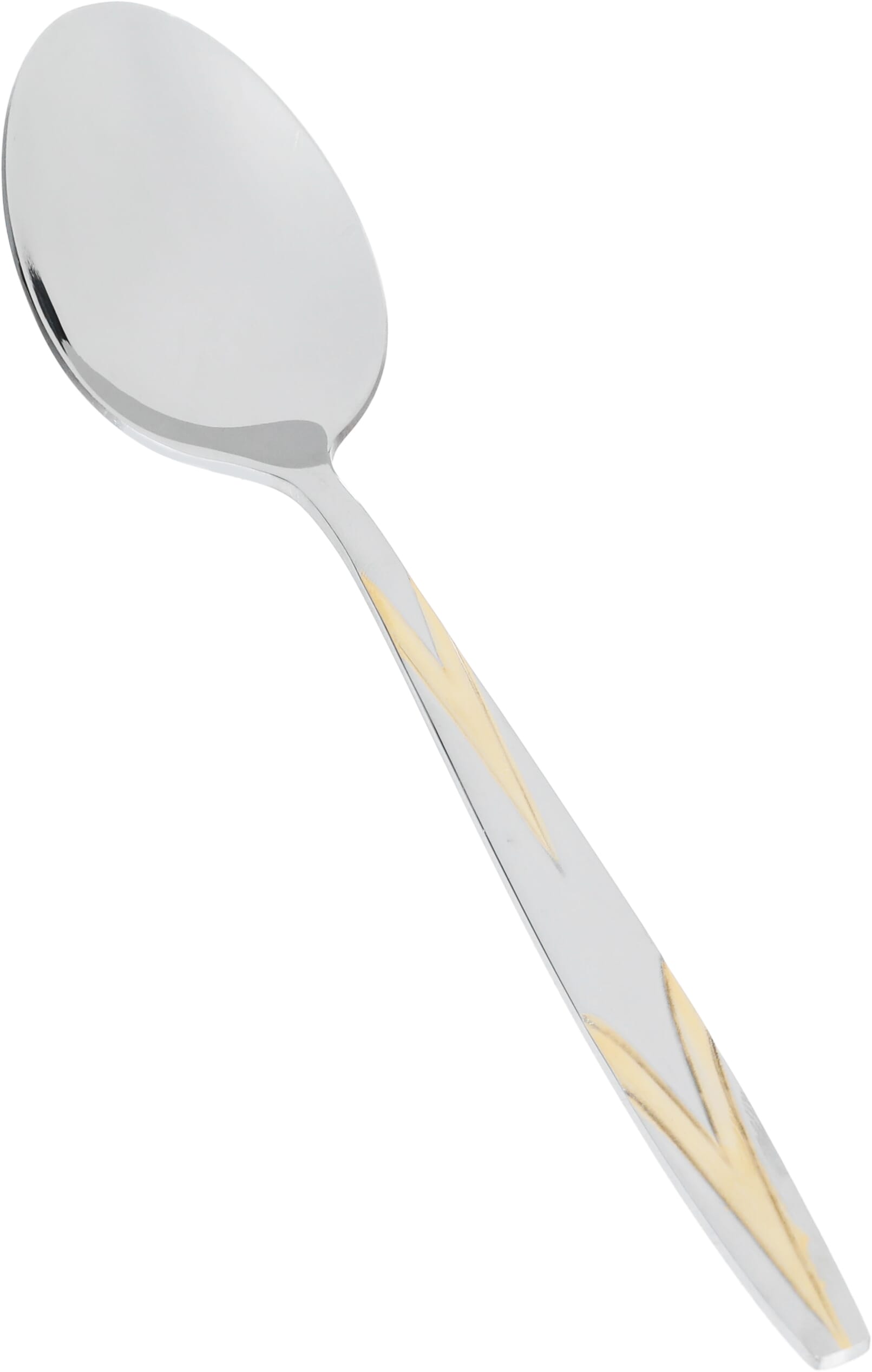 Al Saif Gallery stainless steel eating spoon set, 6 pieces - silver and gold product image 2