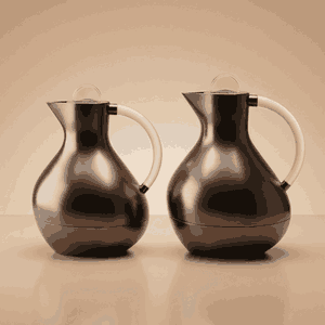 طقم ترامس ليال السيف غاليري، 0.6 / 0.9 لتر، 2 قطعة، حافظة داخلية زجاج، يد شفاف، ضغاط - أسود شفاف product image