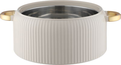 طقم حافظة طعام بلاستيك السيف غاليري، خامة داخلية ستاينلس استيل، يد ذهبي، 3 قطع، دائري - بيج product image 3