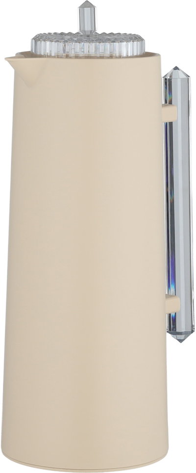 Glory Lean Thermos, 1 Liter, Glass Inner Container, Push Button, Transparent Handle - Dark Beige product image 4