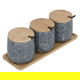 طقم علب رخام السيف غاليري، 4 قطع ستاند خشبي - رمادي product image 2