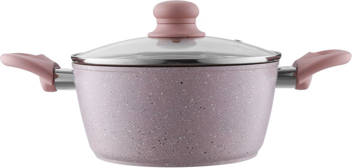 Rocky Granite Cookware Set with Glass Lid, 9 Pieces - Pink product image 2