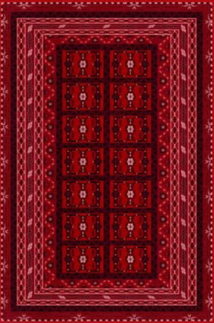 سجاده بشاير شكل مستطيل، 0.90 × 2 سم، صنع آلياً - احمر product image