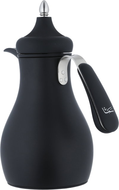 Al Saif Gallery Sama Thermos Set, 0.7/1 Liter, 2 Pieces, Inner Glass Container, Stainless Steel Outer Body - Black product image 4