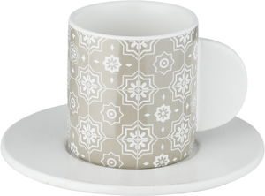 طقم فناجين قهوة تركي بورسلان ون مور، 140 مل، 12 قطعة - أبيض بيج product image 2