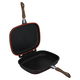Titanium + Granite Double Sided Grill Pan, 5.6 L, 36 cm, Rectangle, Wooden Handle - Dark Red product image 2