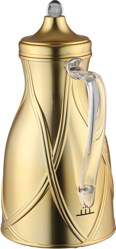 طقم ترامس طيف السيف غاليري، 0.7 / 1 لتر، 2 قطعة، خامة داخلية زجاج، يد شفاف، غطاء ضغاط - ذهبي مطفي product image 7