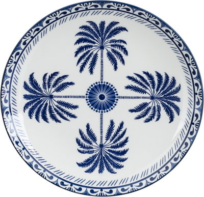 طقم سفرة بورسلان السيف غاليري، 24 قطعة، رسمة نخل أزرق - أبيض أزرق product image 4
