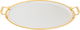 Al Saif Gallery steel tray set with gold edges, 3 pieces, oval - silver product image 2