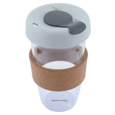 كوب بغطاء رمادي زجاج السيف غاليري،454 مل - شفاف product image 2