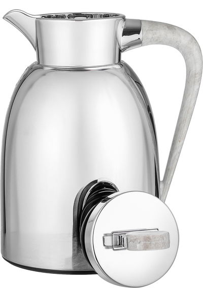 ترمس غزل السيف غاليري، 1 لتر، حافظة داخلية زجاج، ضغاط، يد رخامي - فضي لامع product image 4