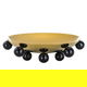 Al Saif Gallery Black Steel Serving Stand with Ball Legs, 29 x 29 x 8 cm, Round - Gold product image 1