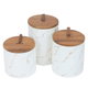 طقم علب بهارات بورسلان السيف غاليري، 3 قطع - أبيض بني product image 3