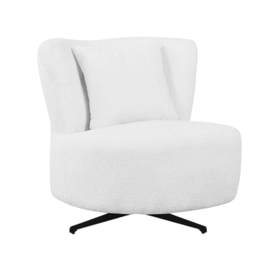 Modern Metal Chair, 85×80×75 Cm, Boucle Fabric - White product image 3