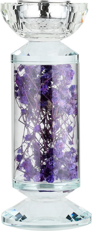 مبخرة زجاج السيف غاليري، 8x8x19.5 سم، حجم صغير، قاعدة - شفاف بنفسجي product image 2