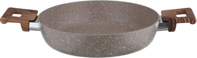 طقم قدور جرانيت روكي، 9 قطع، مسكة يد خشبي، غطاء زجاج - بني product image 11