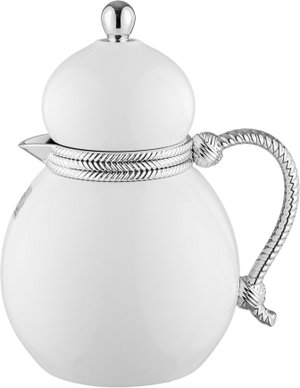 Al Saif Gallery Stainless Steel Dallah Thermos, 0.7 Liter, Silver Handle, Self-Service, Push-Button - Silver White product image 2