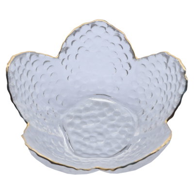 Al Saif Gallery glass plate, 4 x 9 x 4.5 cm, with gold-transparent rim product image 2