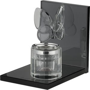 مبخرة زجاج السيف غاليري، 9.5x13x12 سم، قاعدة مربع - أسود شفاف product image 2