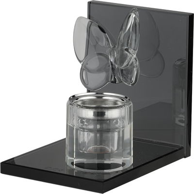 مبخرة زجاج السيف غاليري، 9.5x13x12 سم، قاعدة مربع - أسود شفاف product image 2