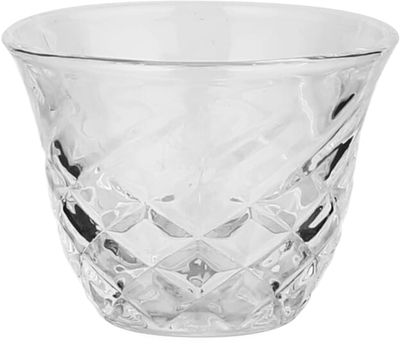 طقم تقديم فناجين وبيالات زجاج، 18 قطعة، صحون استيل، 12 سم - شفاف فضي product image 3