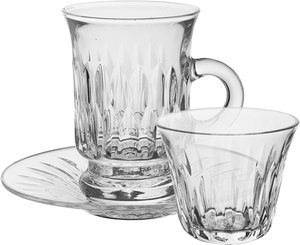 طقم تقديم بيالات فناجين مع الصحن كريستال السيف غاليري، 18 قطعة - شفاف product image