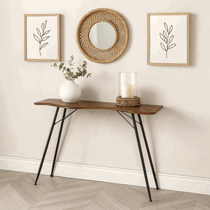 كونسول معدن خشب، 76×120×40 سم - بني اسود product image 2
