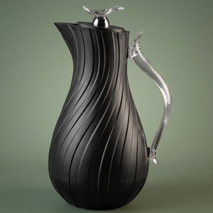 ترمس ليال جلوري، 1 لتر، خامة داخلية زجاج، يد شفاف، غطاء ضغاط - اسود product image