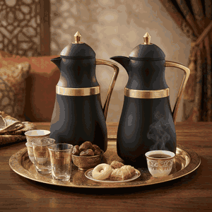 طقم ترامس نجد السيف غاليري، 1/1 لتر، حافظة داخلية زجاج حراري - اسود ذهبي product image 2