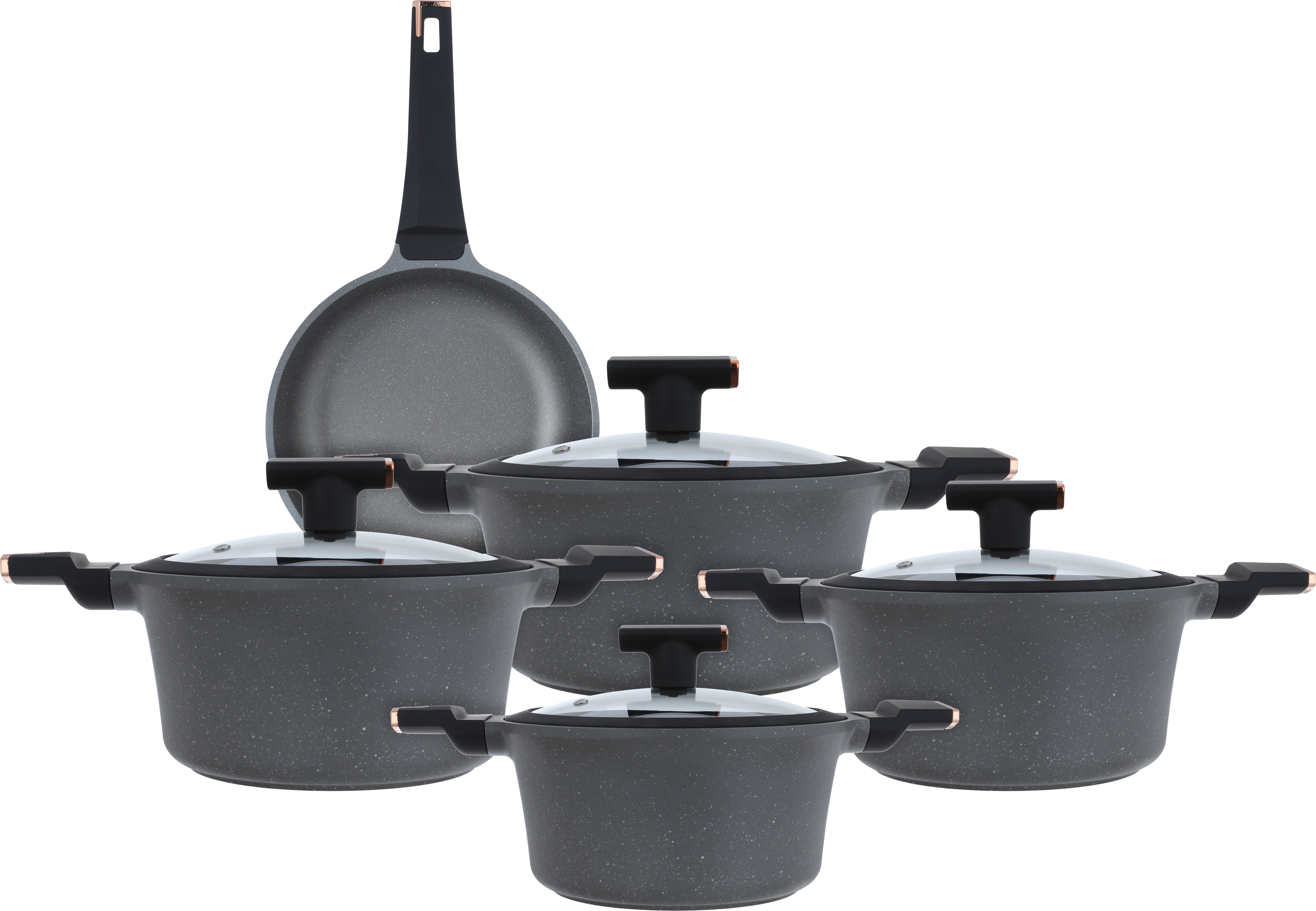 طقم قدور جرانيت تيتانيوم نيوكلين، 9 قطع - رمادي product image