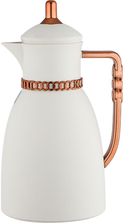 طقم ترامس بيان السيف غاليري، 0.7 / 1 لتر، 2 قطعة، حافظة داخلية زجاج حراري، يد نحاسي - أبيض مطفي product image 6