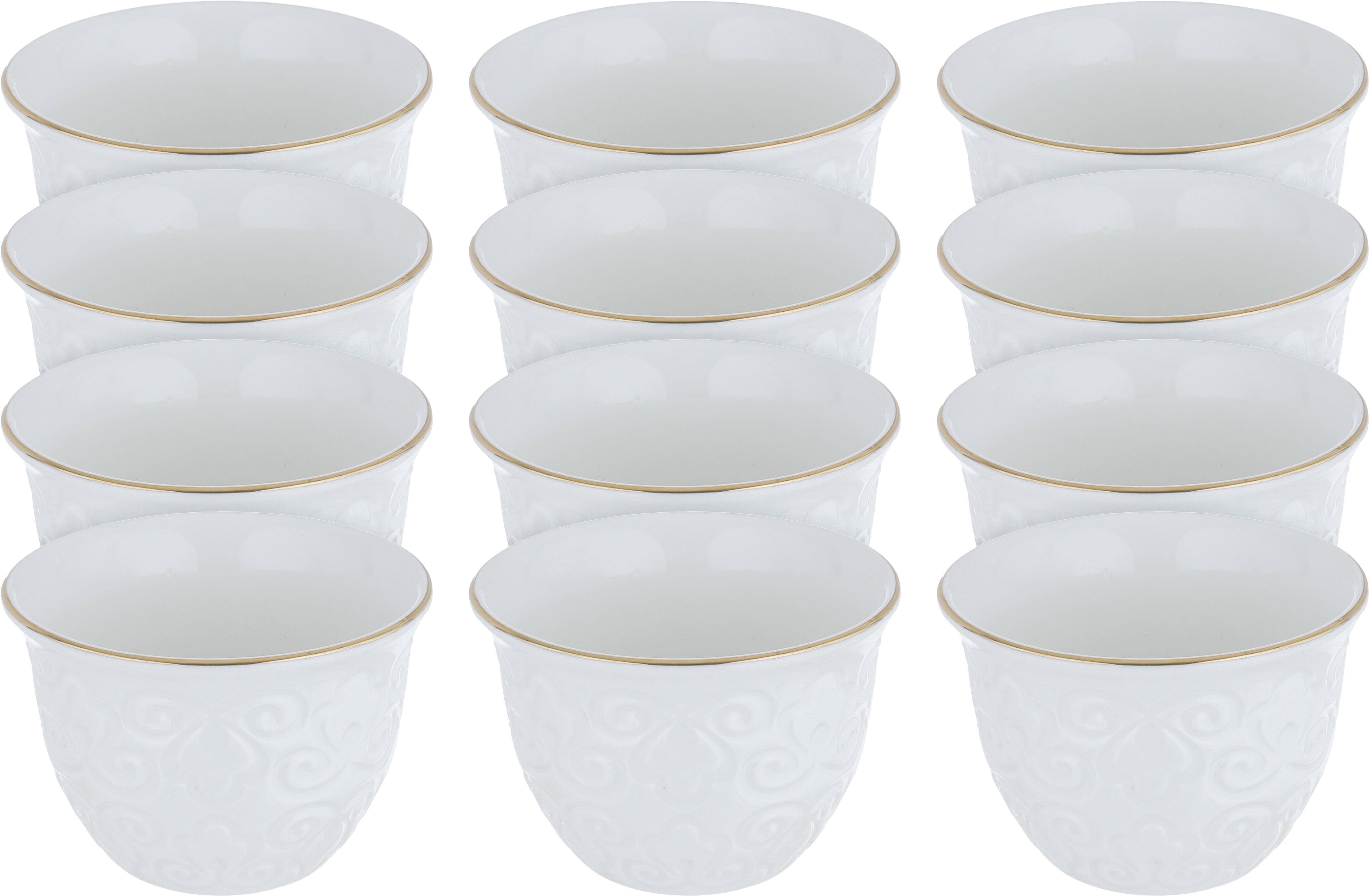 طقم فناجين قهوة عربي بورسلان السيف غاليري، 12 قطعة، مزخرف - أبيض product image 1