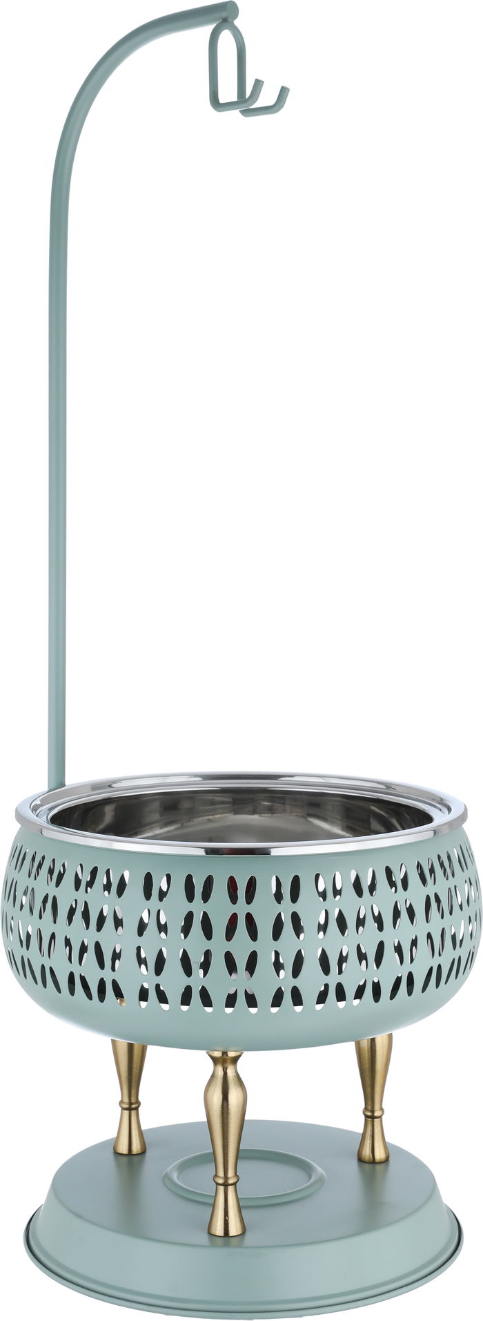Al Saif Gallery Stainless Steel Food Warmer with Golden Legs, 3 Liters - Light Green product image 2