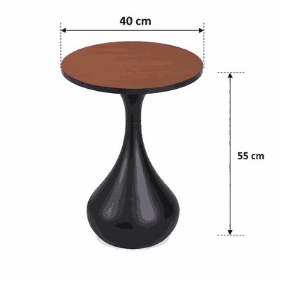 طقم طاولات سيراميك و معدن، 3 قطع - اسود بني product image 3
