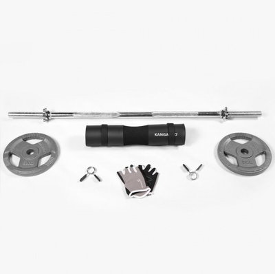 Kangaroo 20004152 Hand Barbell Set, 17 kg, Gloves - Silver product image 2
