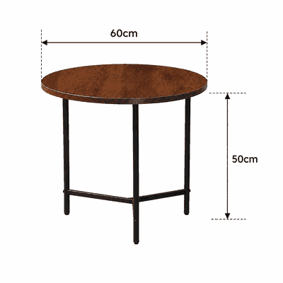 طقم طاولات خشب MDF و معدن، 3 قطع - بني اسود product image 4