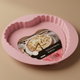 Rocky Granite Pizza Mold, 28x28x3 cm, Heart Shape, Moveable Base - Pink product image 1
