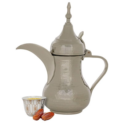 دلة هندي نحاس السيف غاليري، 27 سم، منقوش - فضي product image 1