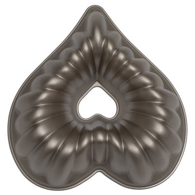Rocky Aluminum Hollow Cake Mold, 27x27x10 cm, Heart - Dark Gold product image 4