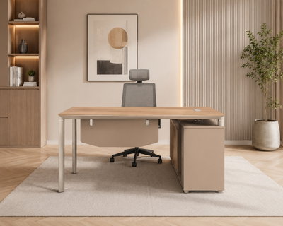 مكتب إداري خشب MDF، 160x80x75 سم - خشبي فاتح بيج product image 3