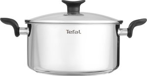 Tefal Primary Stainless Steel Glass Saucepan, 10.3 Liters, 28 Cm, Glass Lid - Silver Silver product image 2