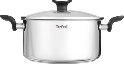 Tefal Primary Stainless Steel Glass Saucepan, 10.3 Liters, 28 Cm, Glass Lid - Silver Silver product image 2