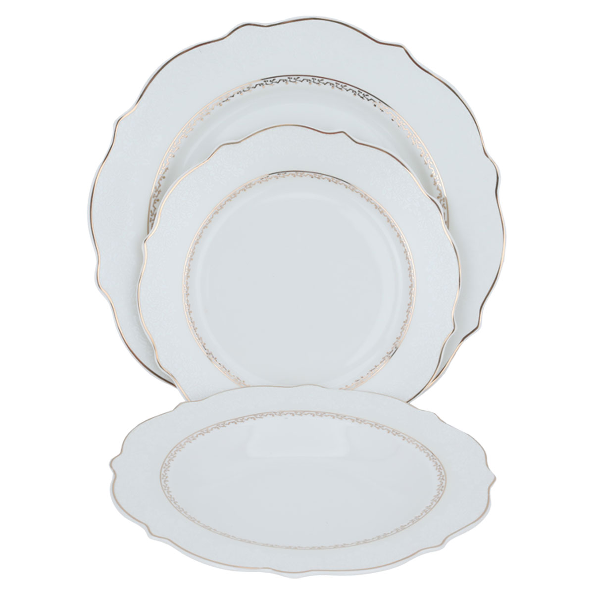طقم سفرة بورسلان بنقش ذهبي السيف غاليري، 65 قطعة - أبيض product image 5