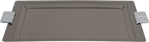 Al Saif Gallery Steel Serving Tray, 38x24.7x2 cm - Glossy Black Silver product image 2