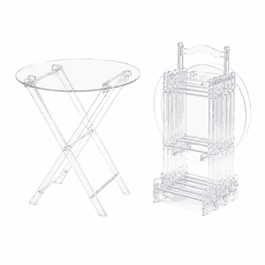 طقم طاولات اكرليك، 5 قطع - شفاف فضى product image 2