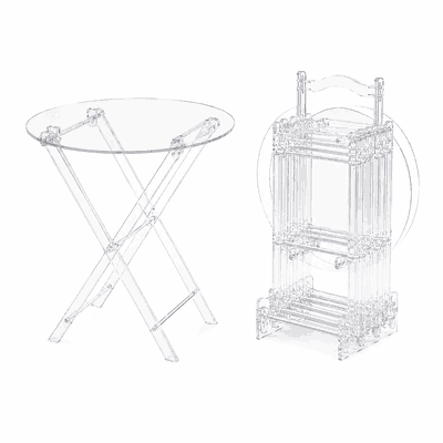 طقم طاولات اكرليك، 5 قطع - شفاف فضى product image 2