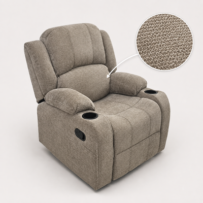 كرسي استرخاء قماش، 77x80x95 سم، بحامل اكواب - بني product image 2