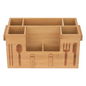 ستاند ملاعق خشب خيزران السيف غاليري، 28x16x15 سم، مقسم 7 خانة - بني product image 2