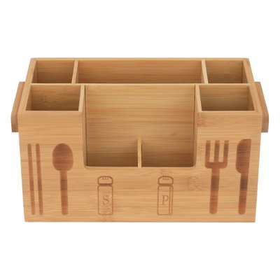 ستاند ملاعق خشب خيزران السيف غاليري، 28x16x15 سم، مقسم 7 خانة - بني product image 2